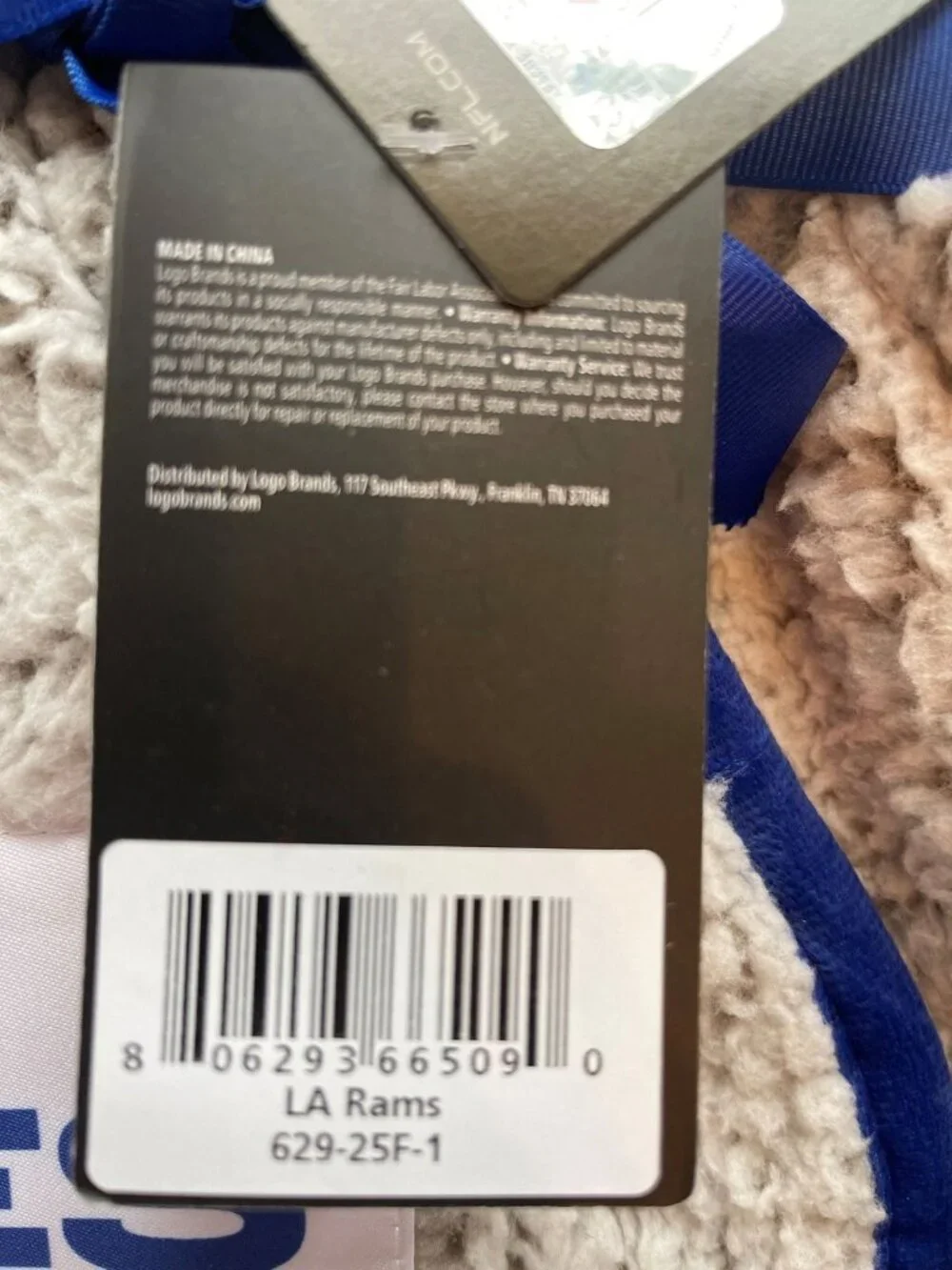 Los Angeles Rams Frosty Fleece Sherpa Blanket 50x60 – NFL Team Throw – NWT New